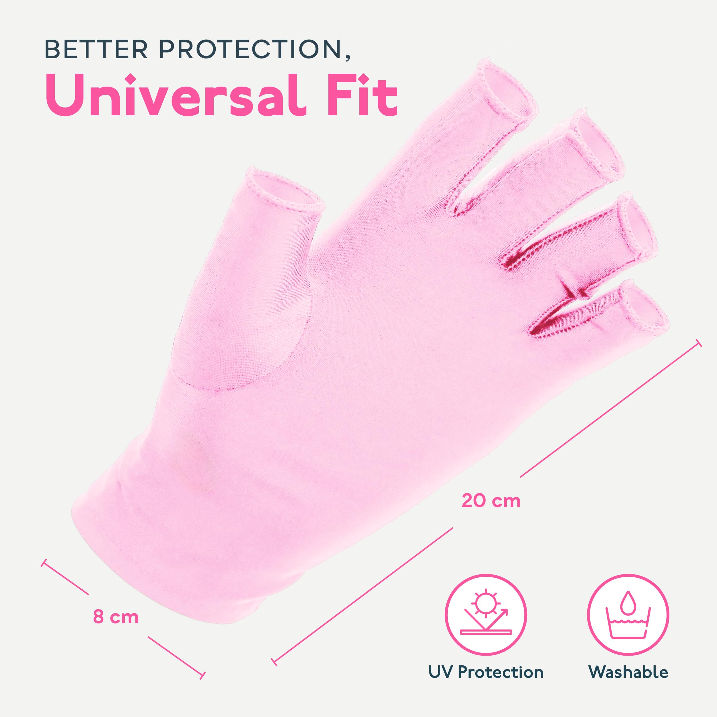 SUNUV gloves worn by nail technician showing fingertip freedom and precise work