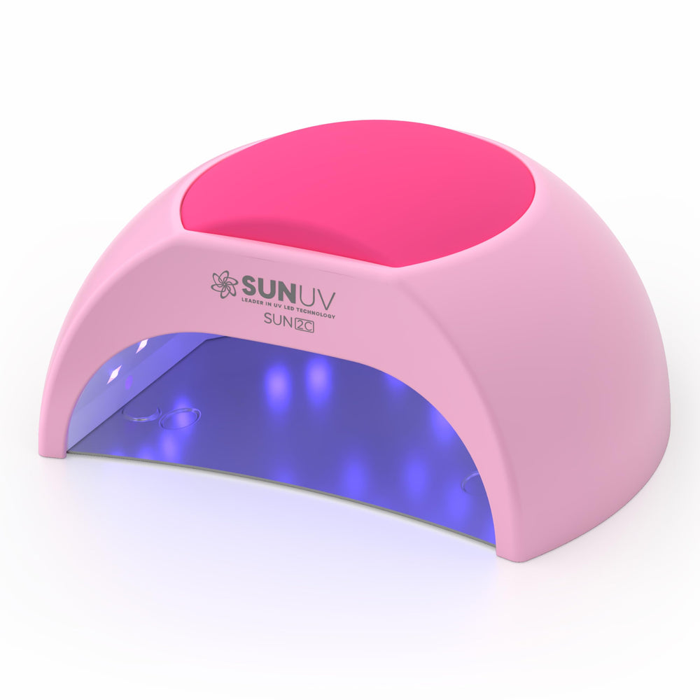 SUNUV SUN2C front view showing compact pink shell and fast curing benefit