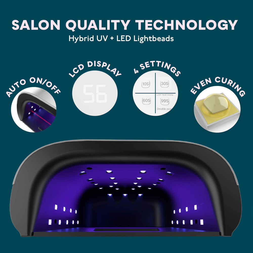SUNUV SUN3 low heat mode indicator lit demonstrating gentle cure comfort benefit