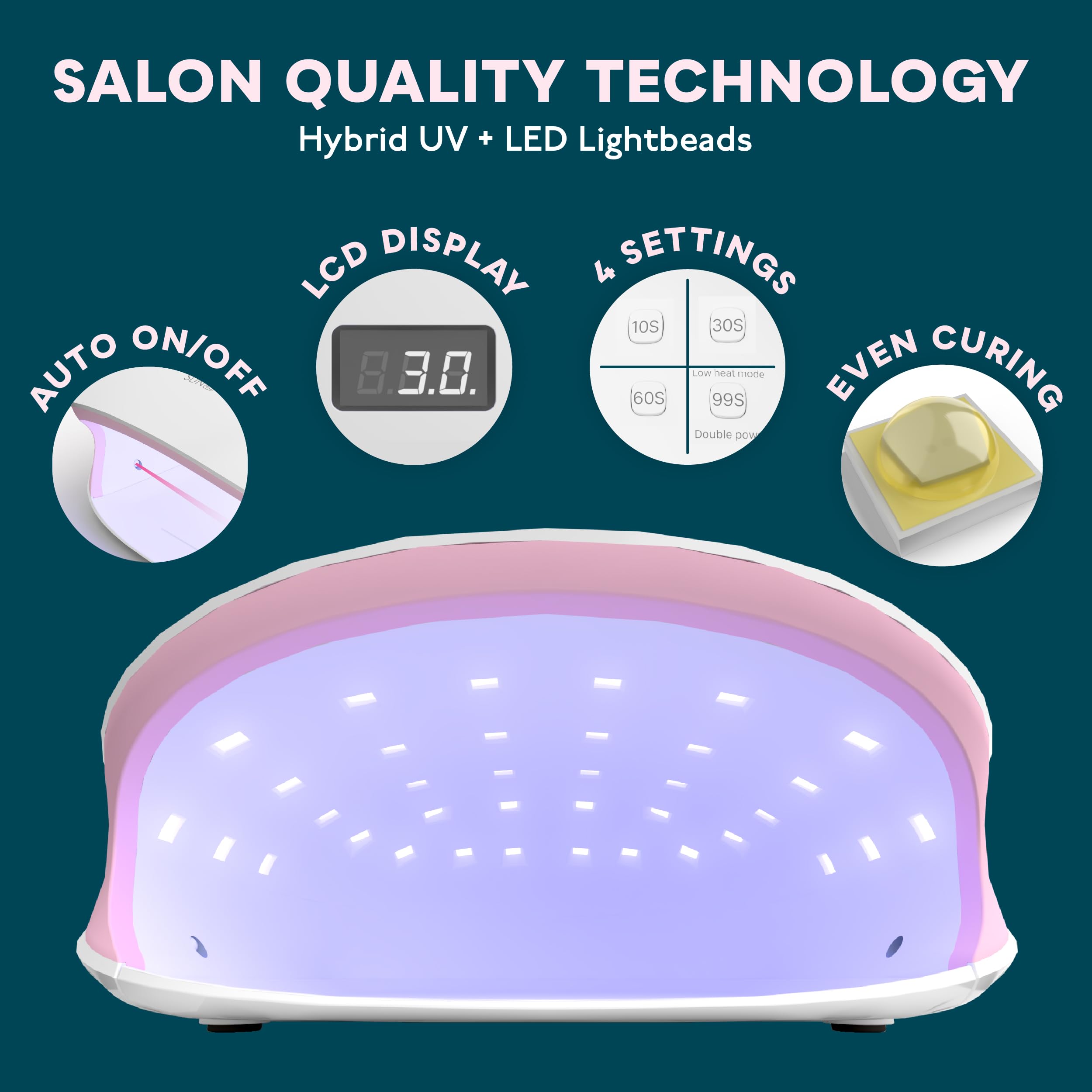 SUNUV SUN4S clear LCD display detail for easy timer visibility benefit