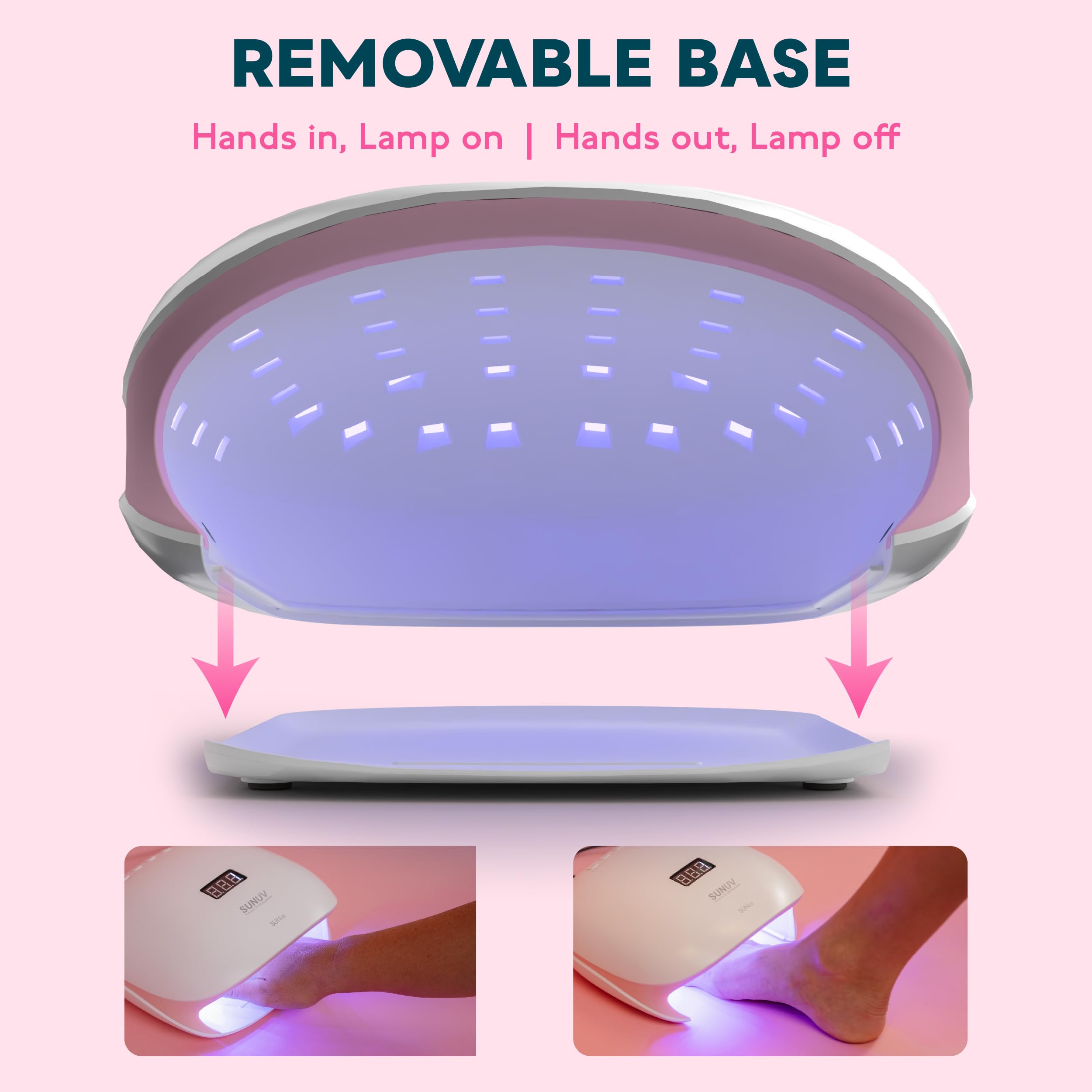 SUNUV SUN4S positioned for pedicure showing toe placement convenience benefit