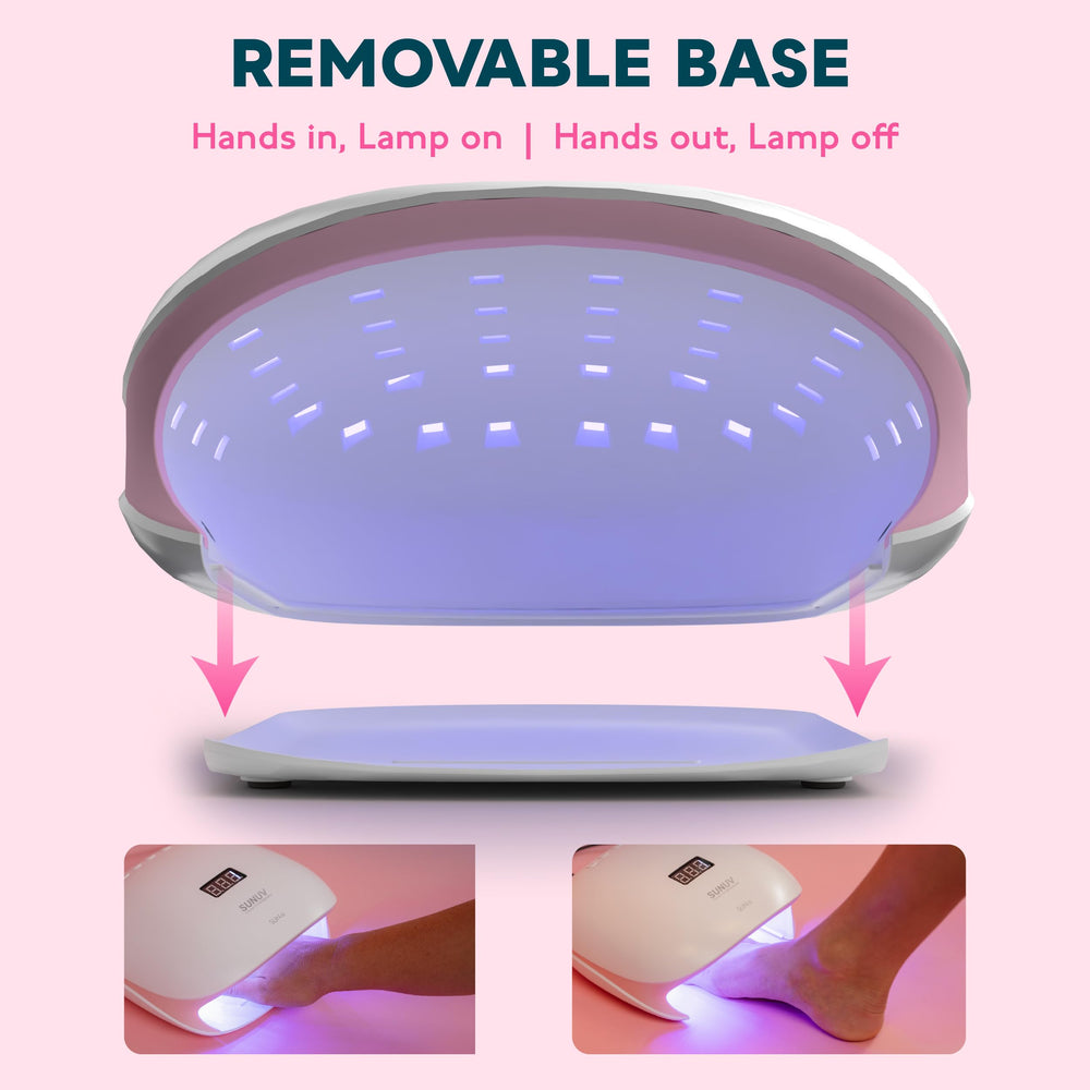 SUNUV SUN4S positioned for pedicure showing toe placement convenience benefit