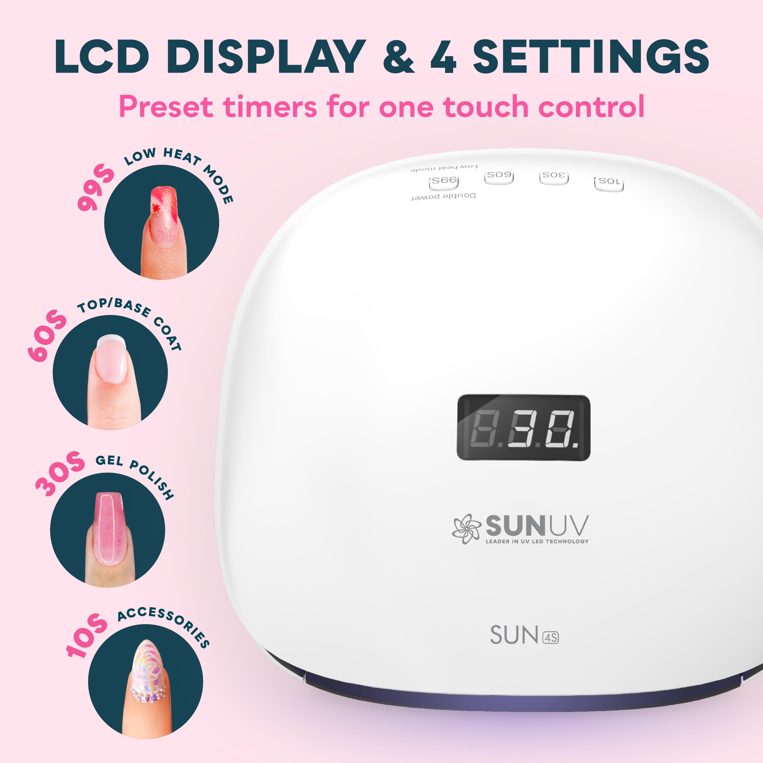 SUNUV removable base detail demonstrating easy cleaning and pedicure use