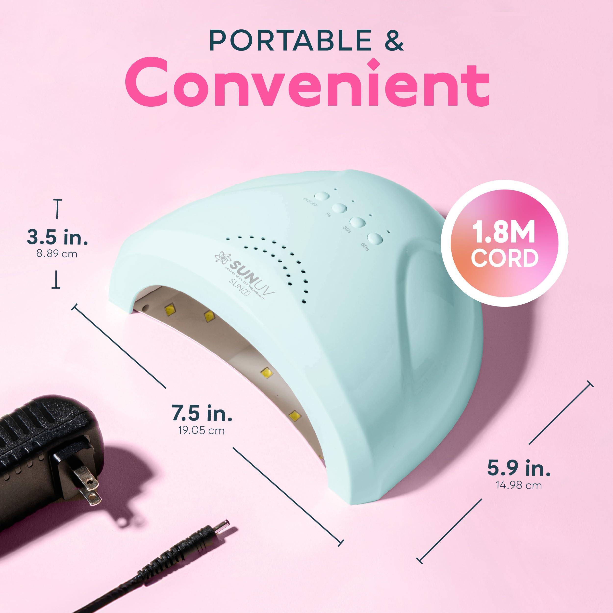 SUNUV lamp positioned for pedicure demonstrating toe curing convenience