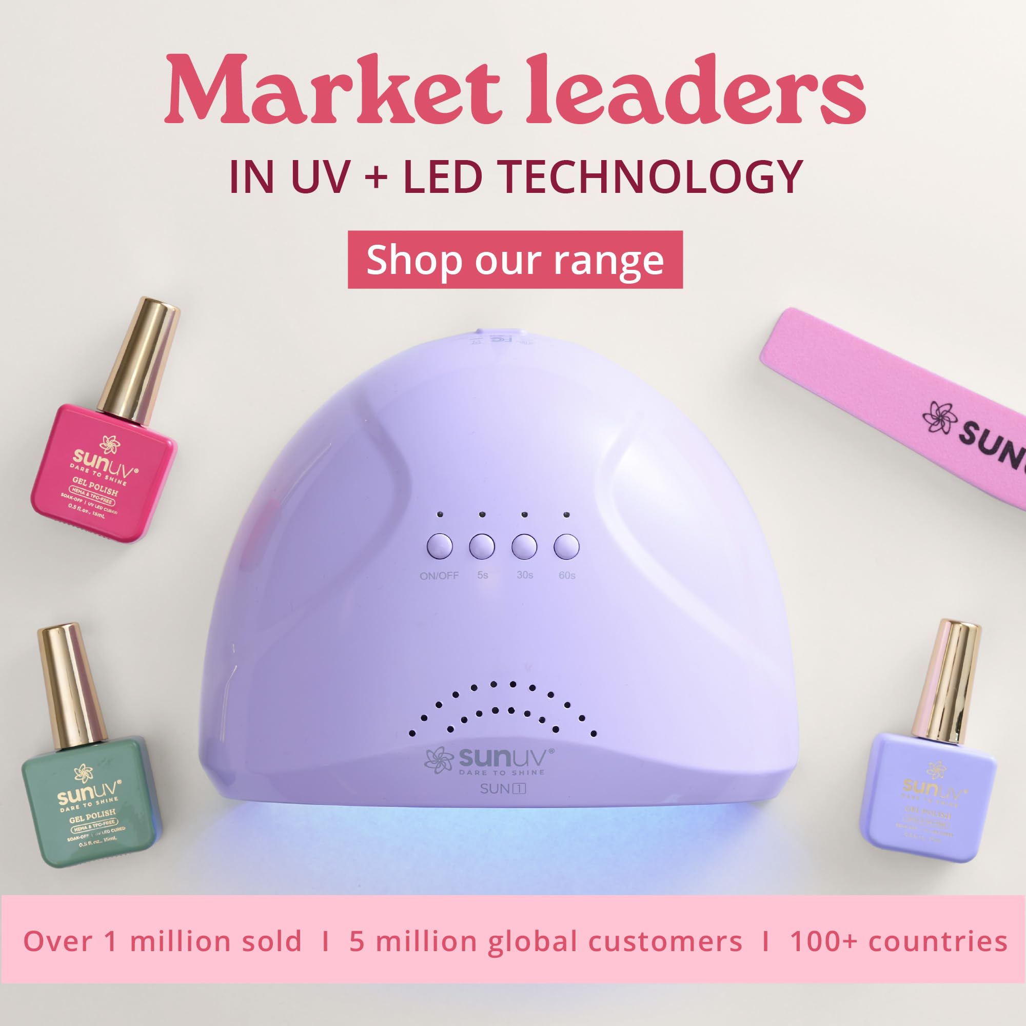 SUNUV SUNone Purple gift box staged as present for DIY beauty enthusiasts