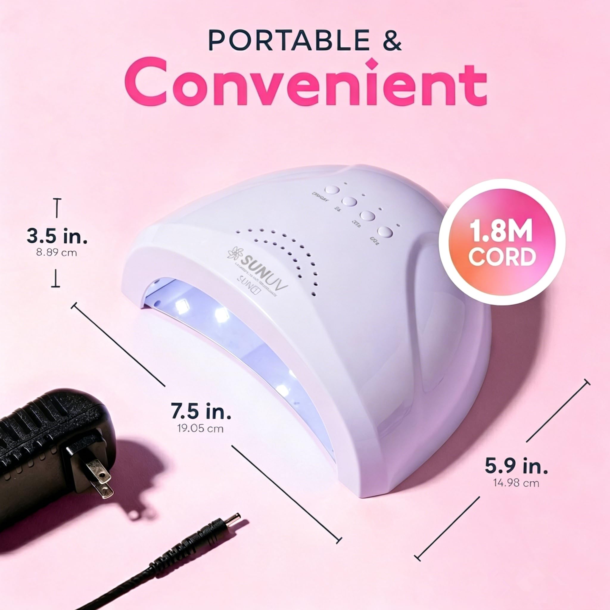 SUNUV SUNone Purple with magnetic base removed demonstrating easy pedicure access
