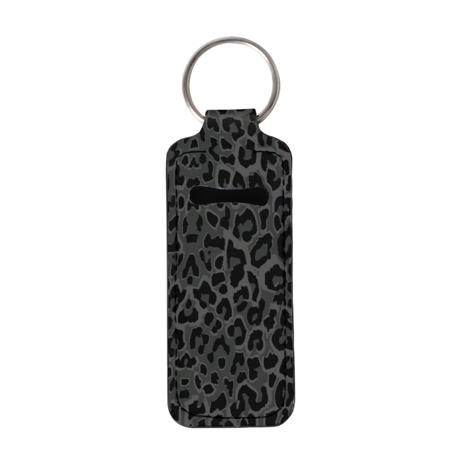 Suobstales black leopard front view showing bold print and ring, stylish convenience
