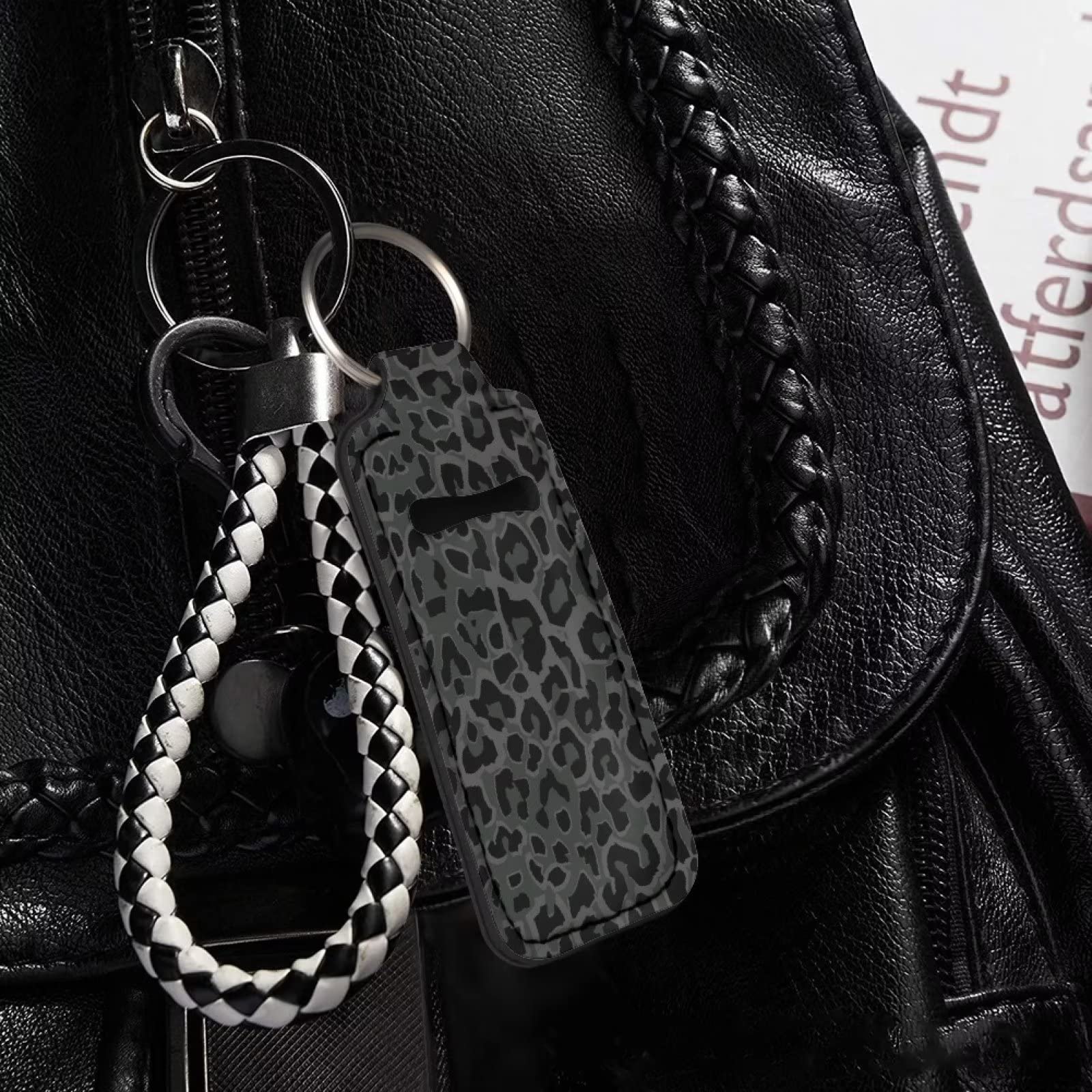 Suobstales pouch with chapstick inserted demonstrating secure fit and easy access