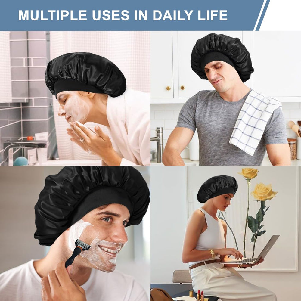 Supaze bonnet on bedside table illustrating easy nightly use and hair care benefit