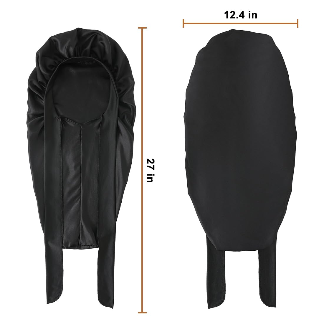 Supaze size and scale comparison illustrating 27-inch length for long hairstyles