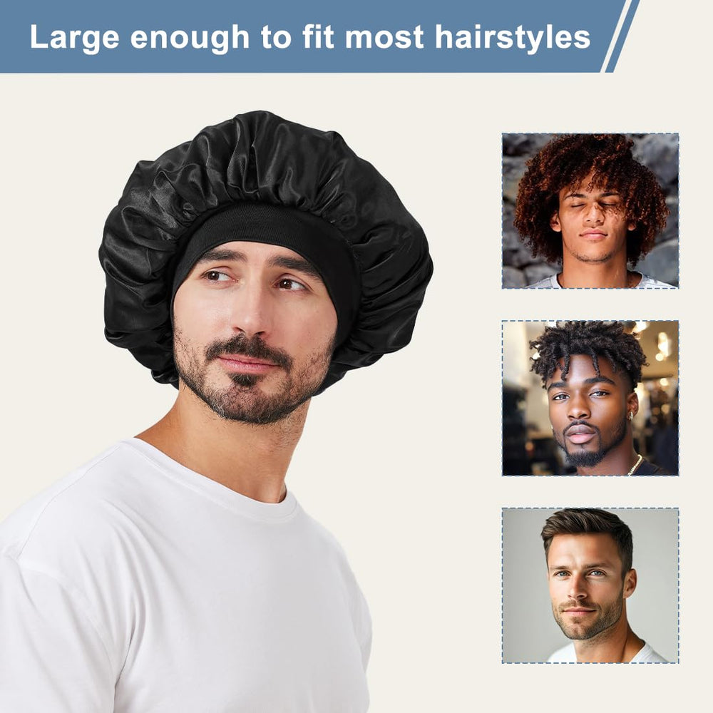 Supaze bonnet beside hand to show large 13.8-inch diameter for bulky styles