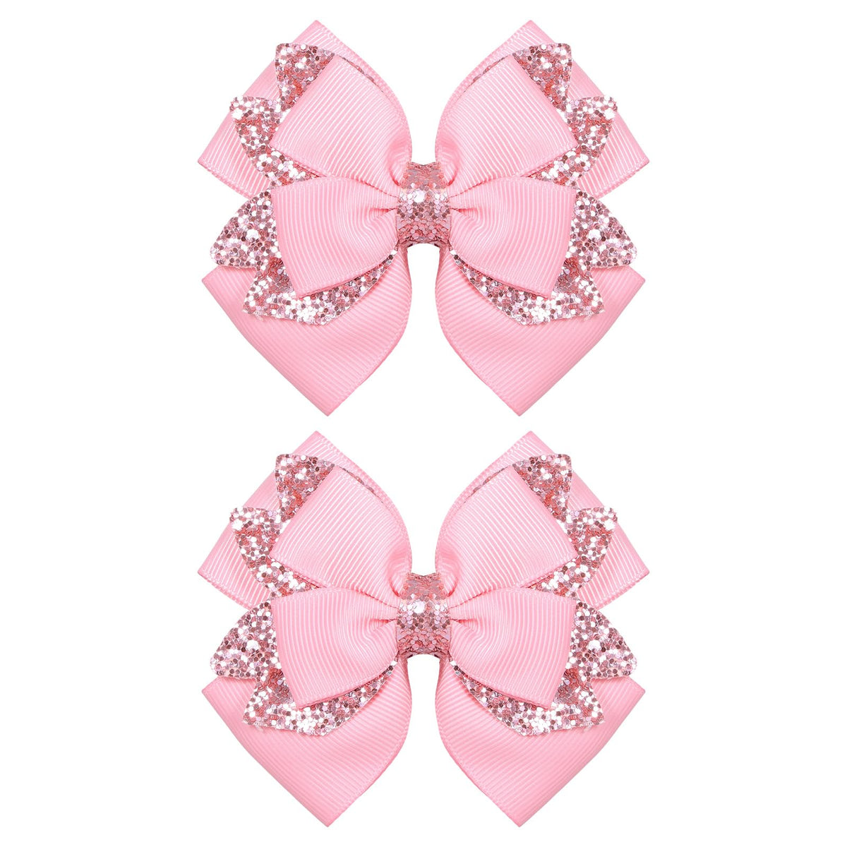 SUPCLIPS front view of pink grosgrain bow highlighting playful style and polish