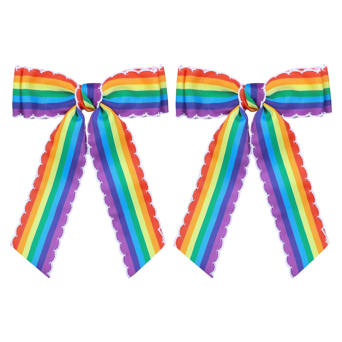 SUPCLIPS front view showing rainbow bows and colorful appeal