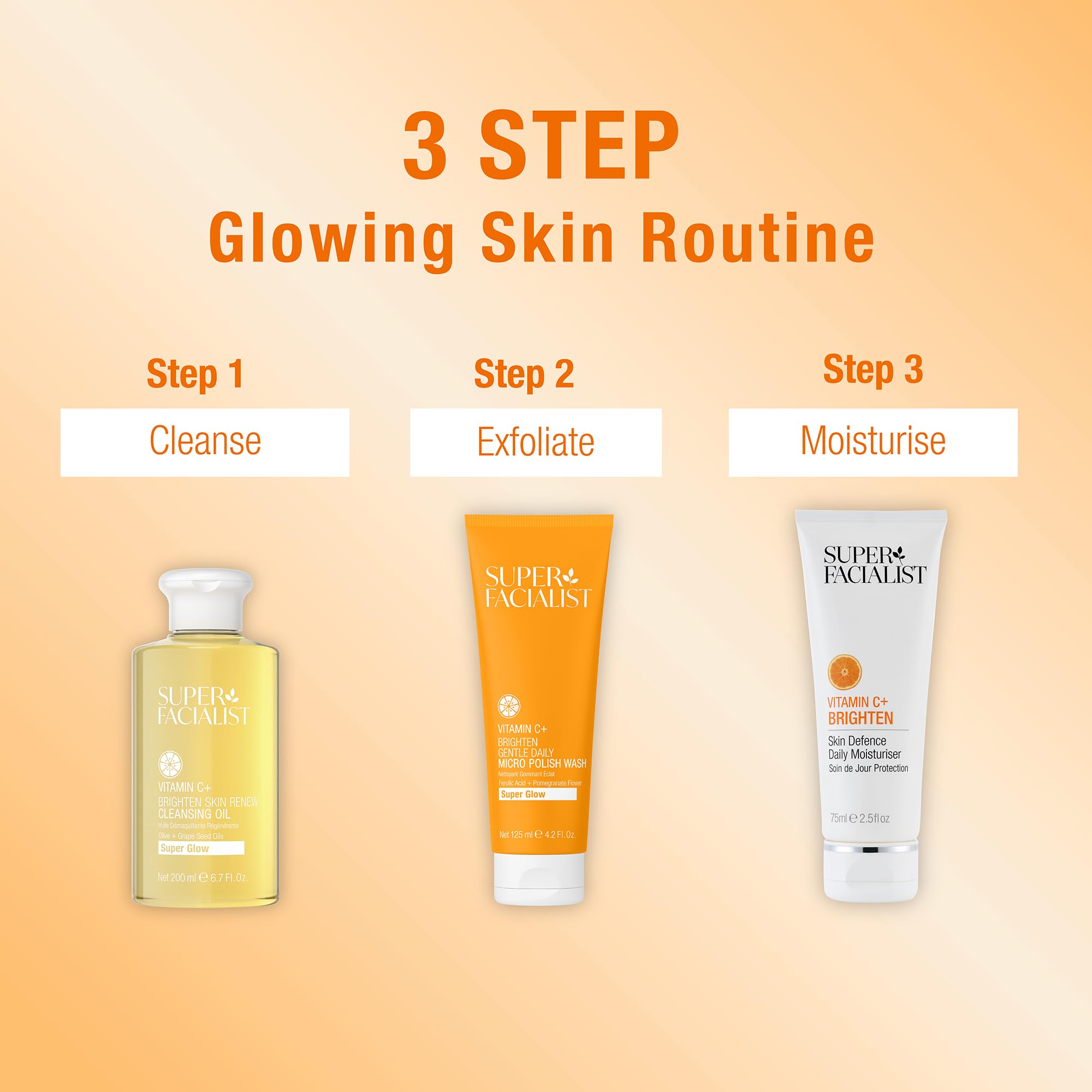Super Facialist bottle on bathroom shelf showing routine-ready convenience benefit