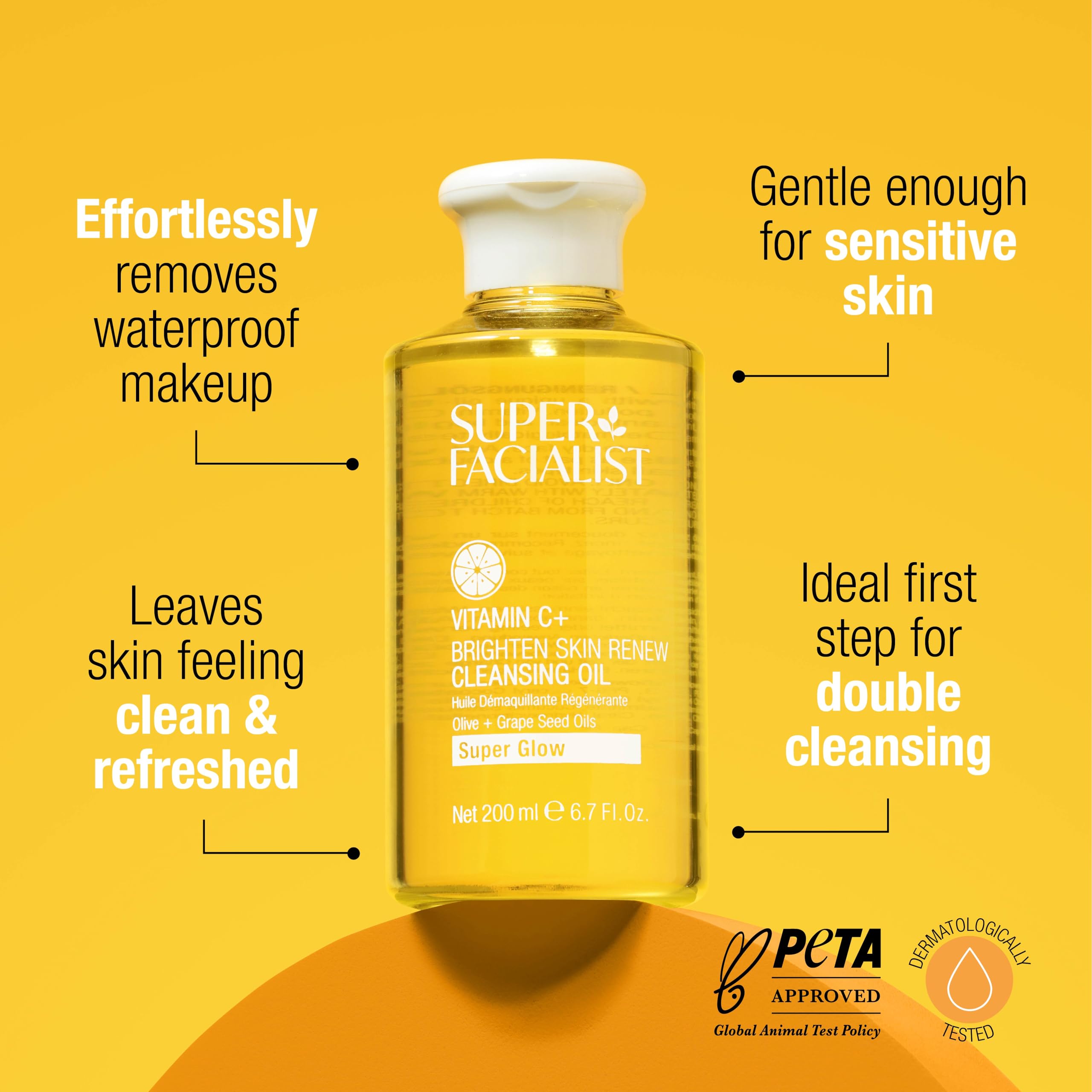 Super Facialist pump dispensing oil for controlled, mess-free usage benefit