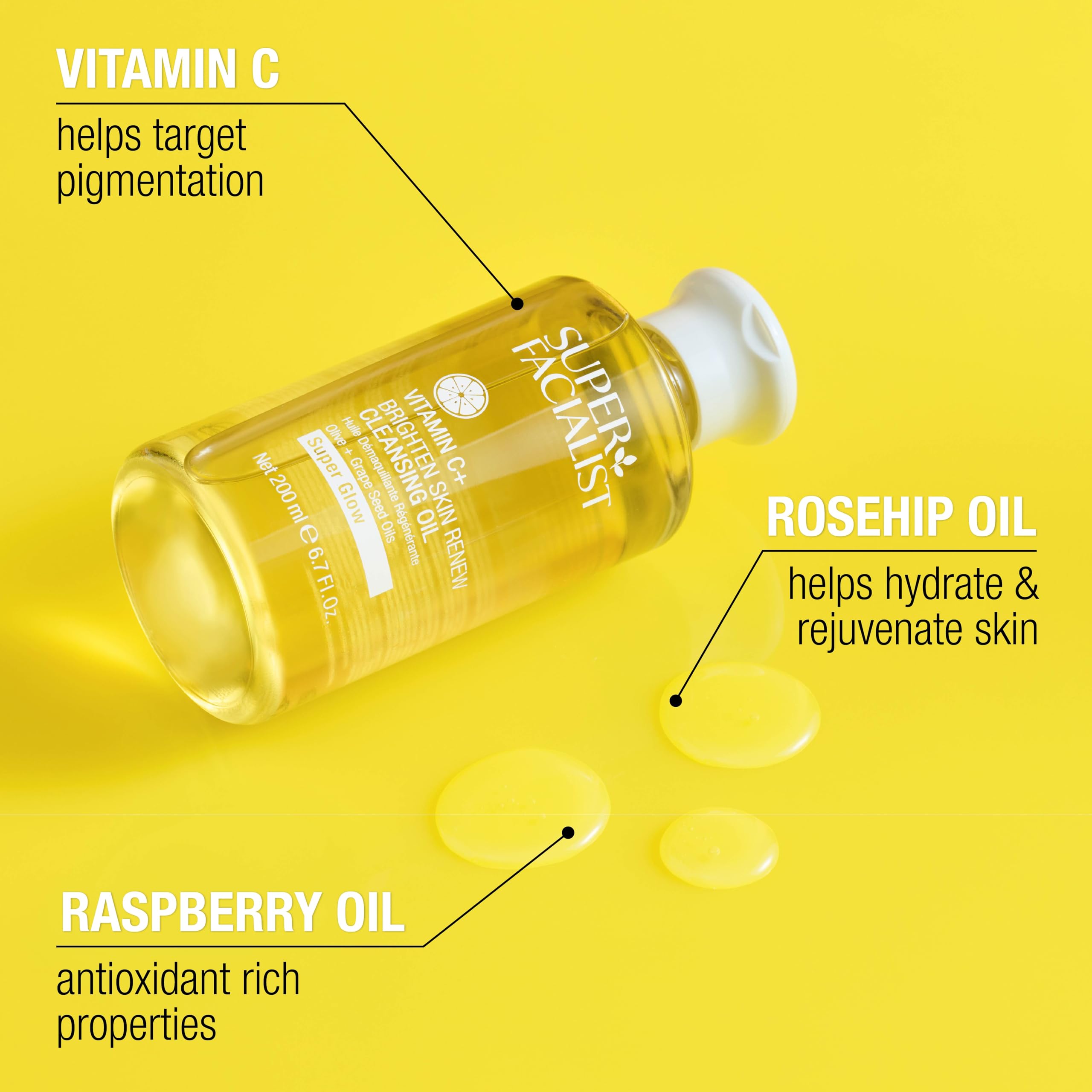 Super Facialist close-up of silky oil texture showing smooth application benefit