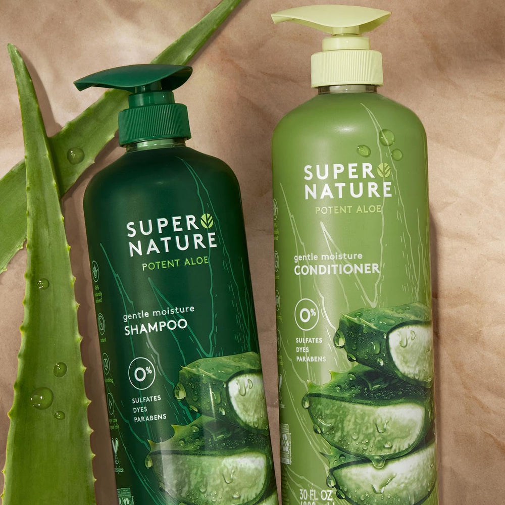 Supernature aloe ingredient visual emphasizing natural moisture