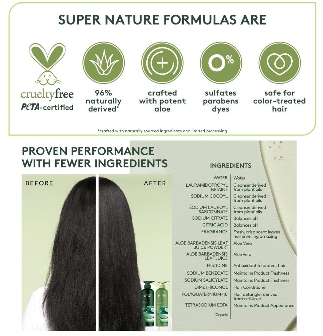Supernature in-shower use action demonstrating easy rinsing