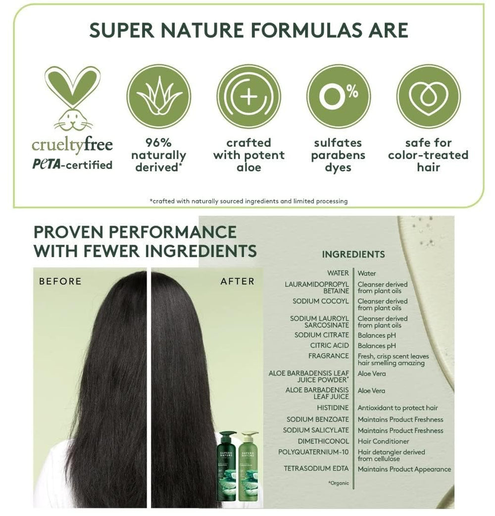 Supernature in-shower use action demonstrating easy rinsing