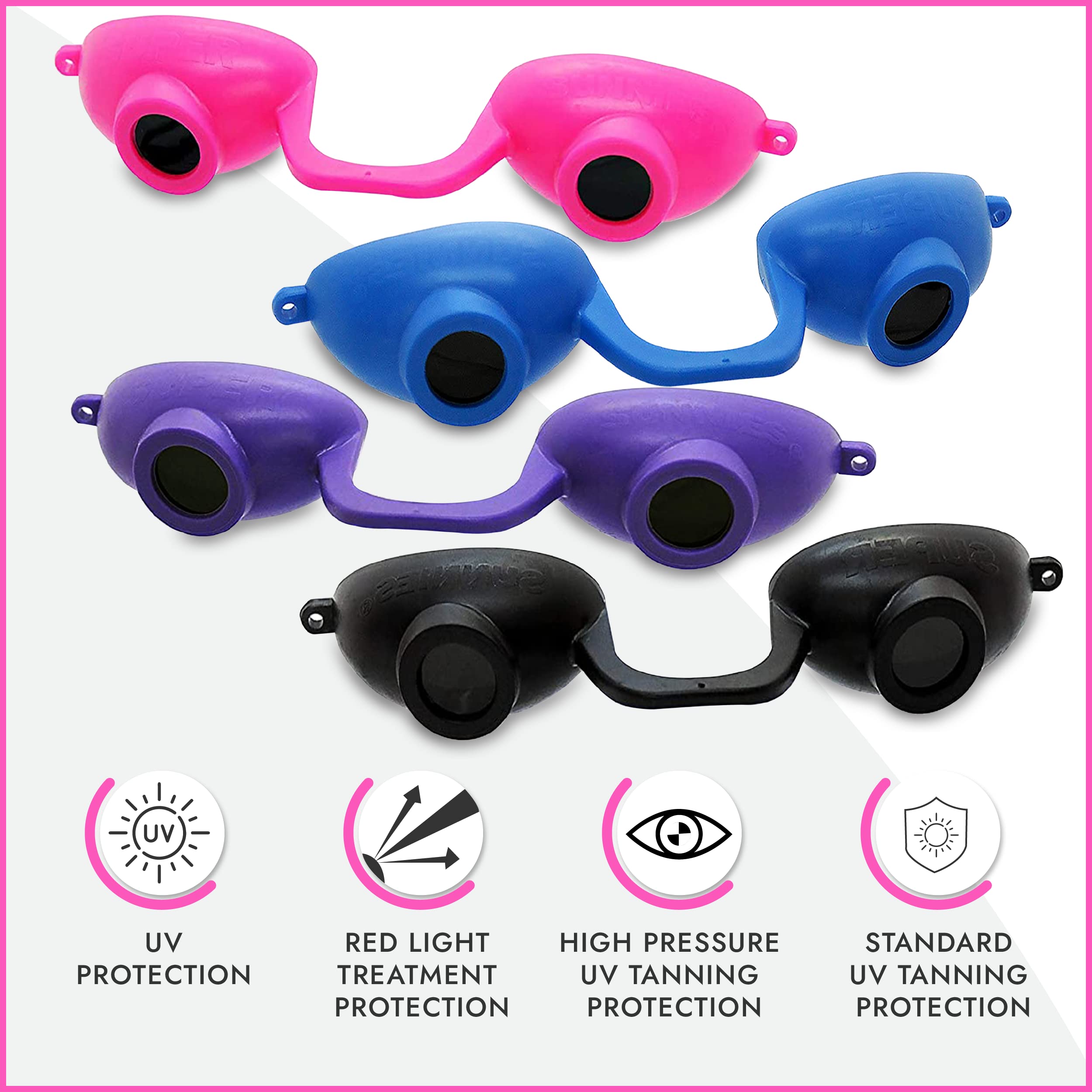 Super Sunnies close-up of flexible eyecup highlighting comfort and light blocking