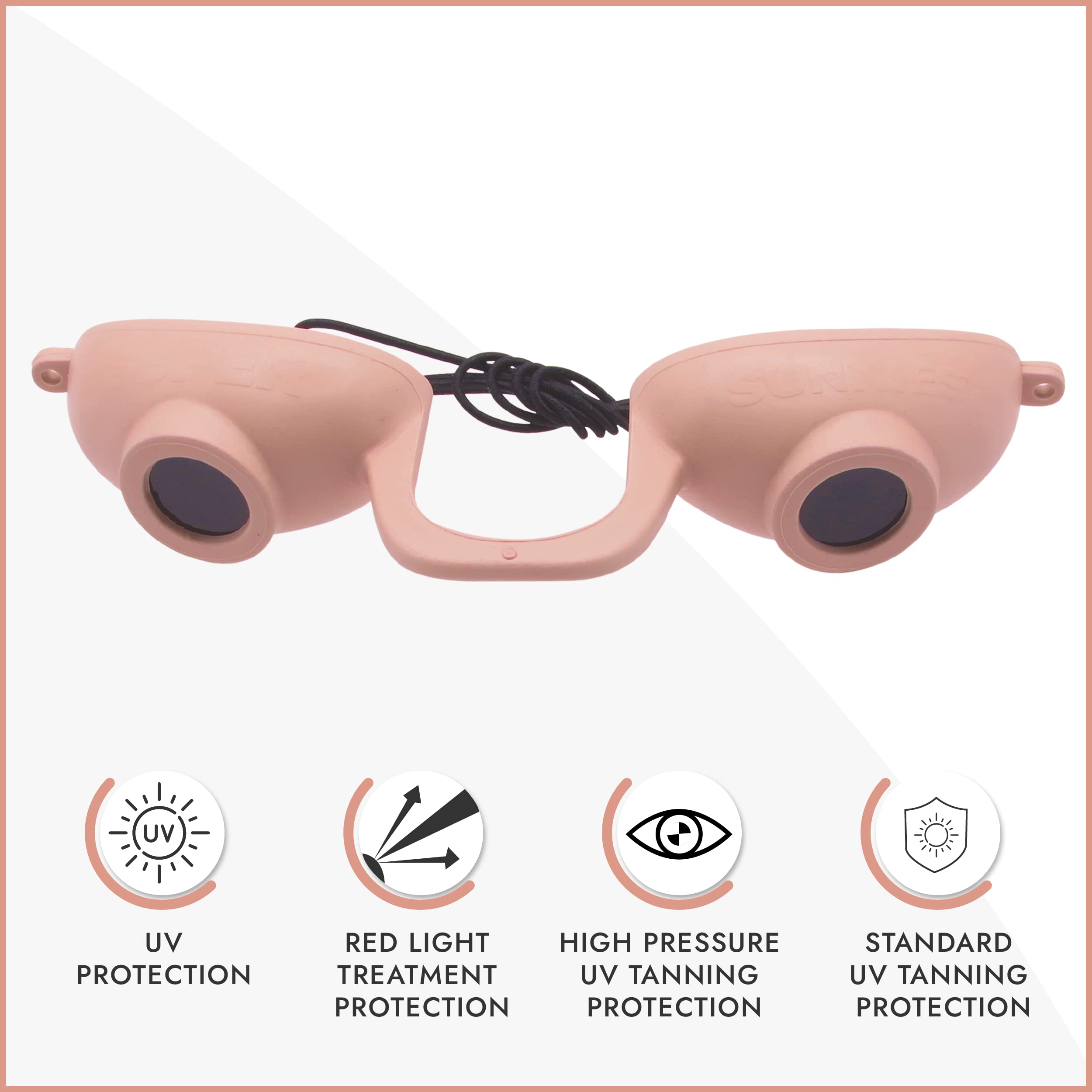 Super Sunnies closeup of taller nose bridge highlighting reduced eye-area exposure and secure fit
