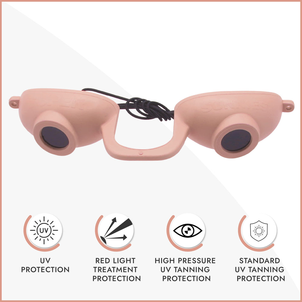 Super Sunnies closeup of taller nose bridge highlighting reduced eye-area exposure and secure fit
