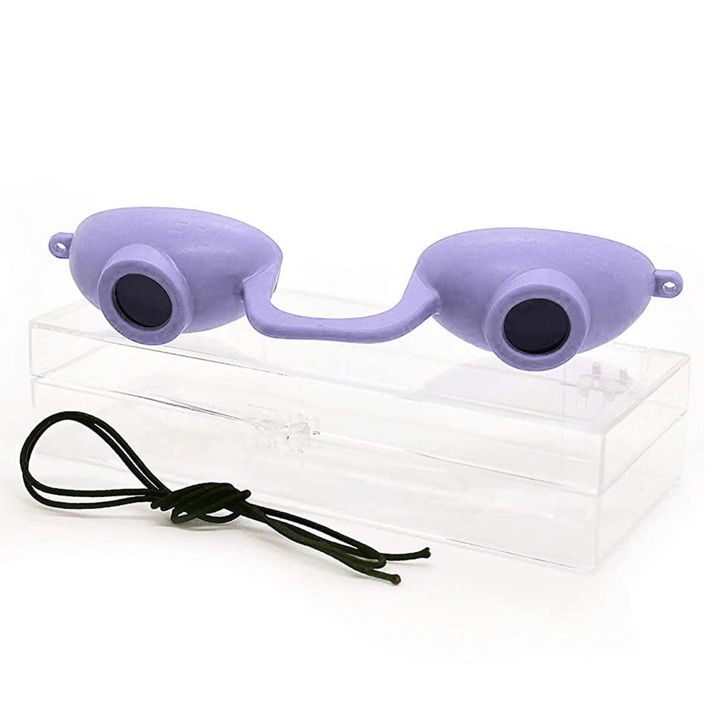 Super Sunnies lavender EVO Flex front view showing full coverage and style