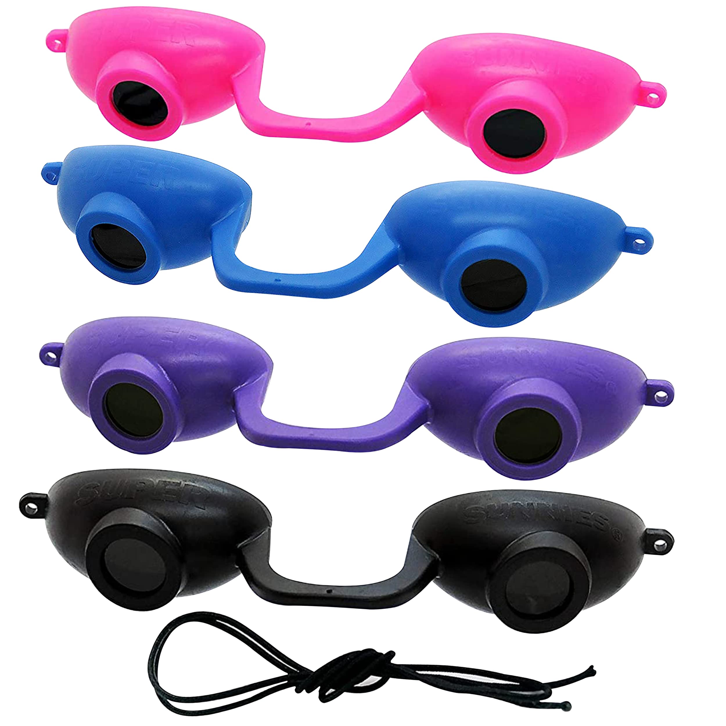 Super Sunnies front view of EVO FLEX goggles showing slim profile and coverage benefit