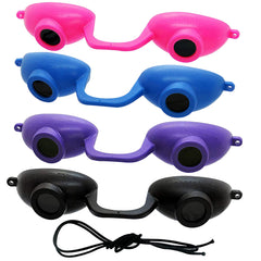Super Sunnies front view of EVO FLEX goggles showing slim profile and coverage benefit