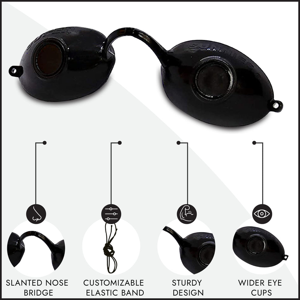 Super Sunnies side profile showing high-rise nose bridge for minimal tan lines