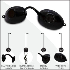 Super Sunnies side profile showing high-rise nose bridge for minimal tan lines