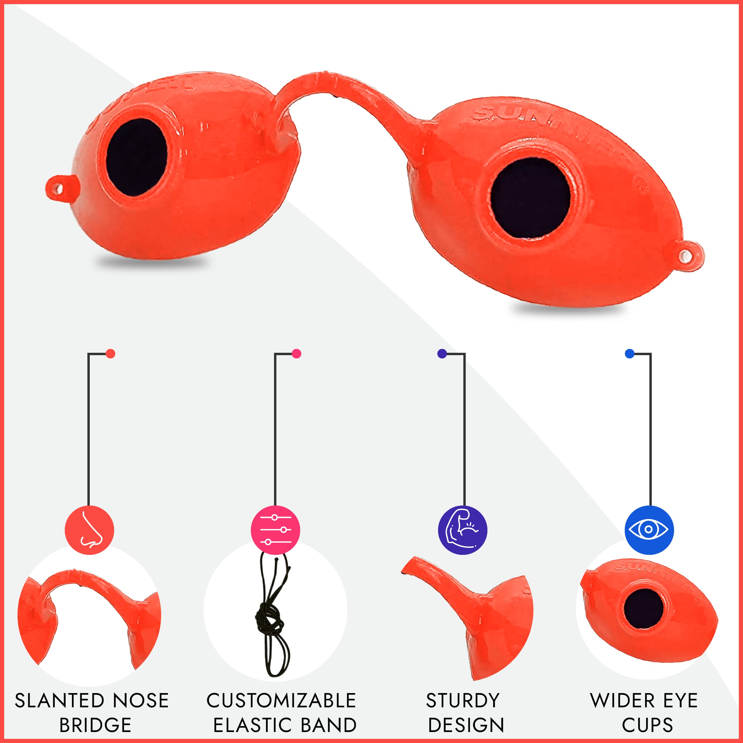 Super Sunnies worn by model demonstrating secure coverage and comfort