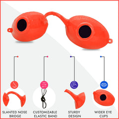 Super Sunnies worn by model demonstrating secure coverage and comfort