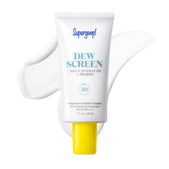 Supergoop! front packaging showing SPF 50 and hydrating finish benefits