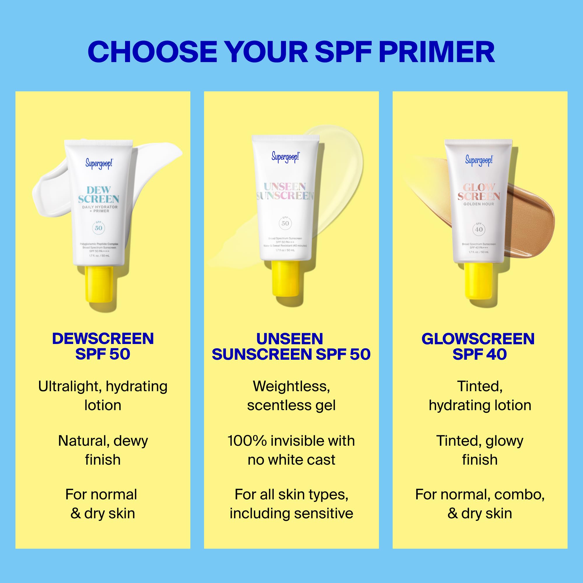 Supergoop! ingredient label close-up emphasizing peptide hydration benefit