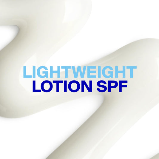 Supergoop! watery lotion texture dispensed from pump highlighting lightweight absorption benefit