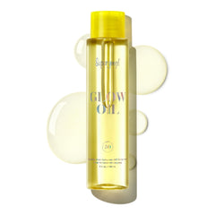 Supergoop! glow oil front packaging showing bottle and SPF benefit