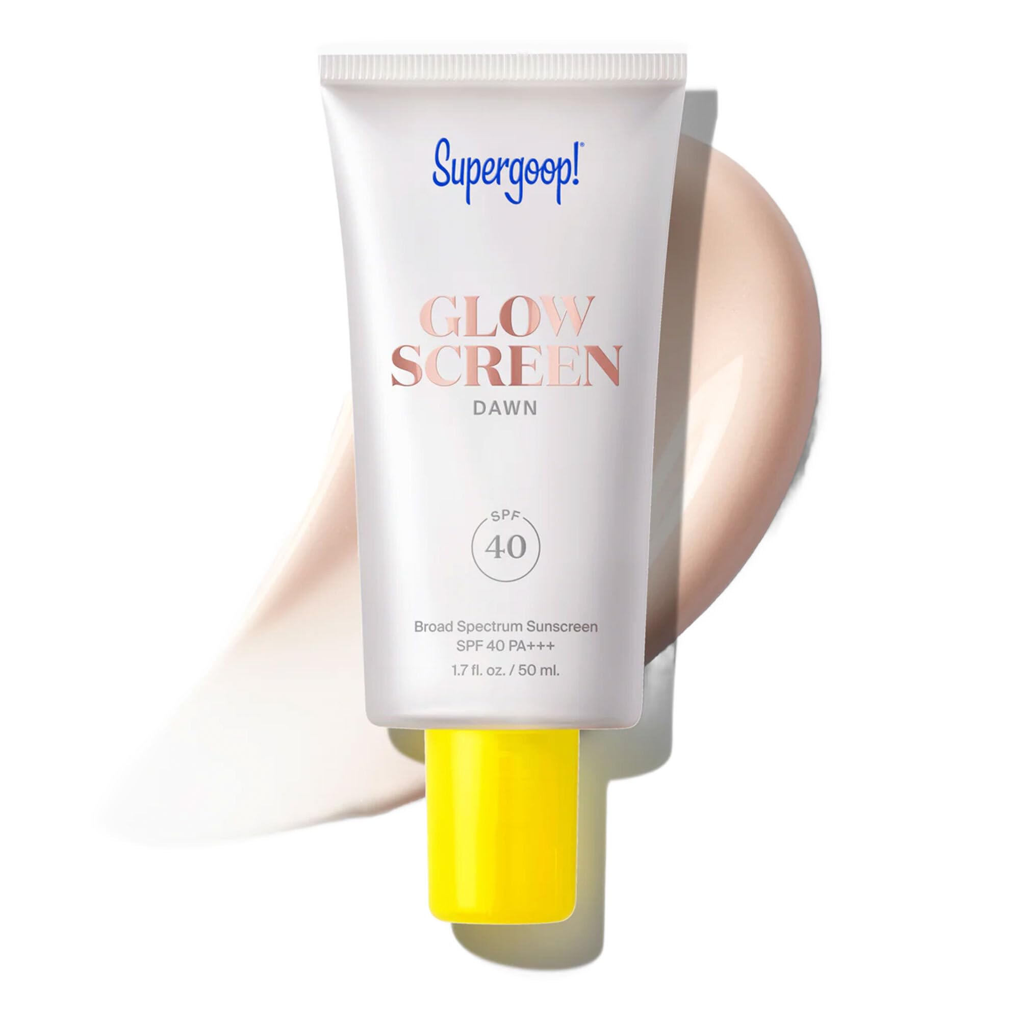 Supergoop! Glowscreen front packaging showing product tube and branding with SPF benefit