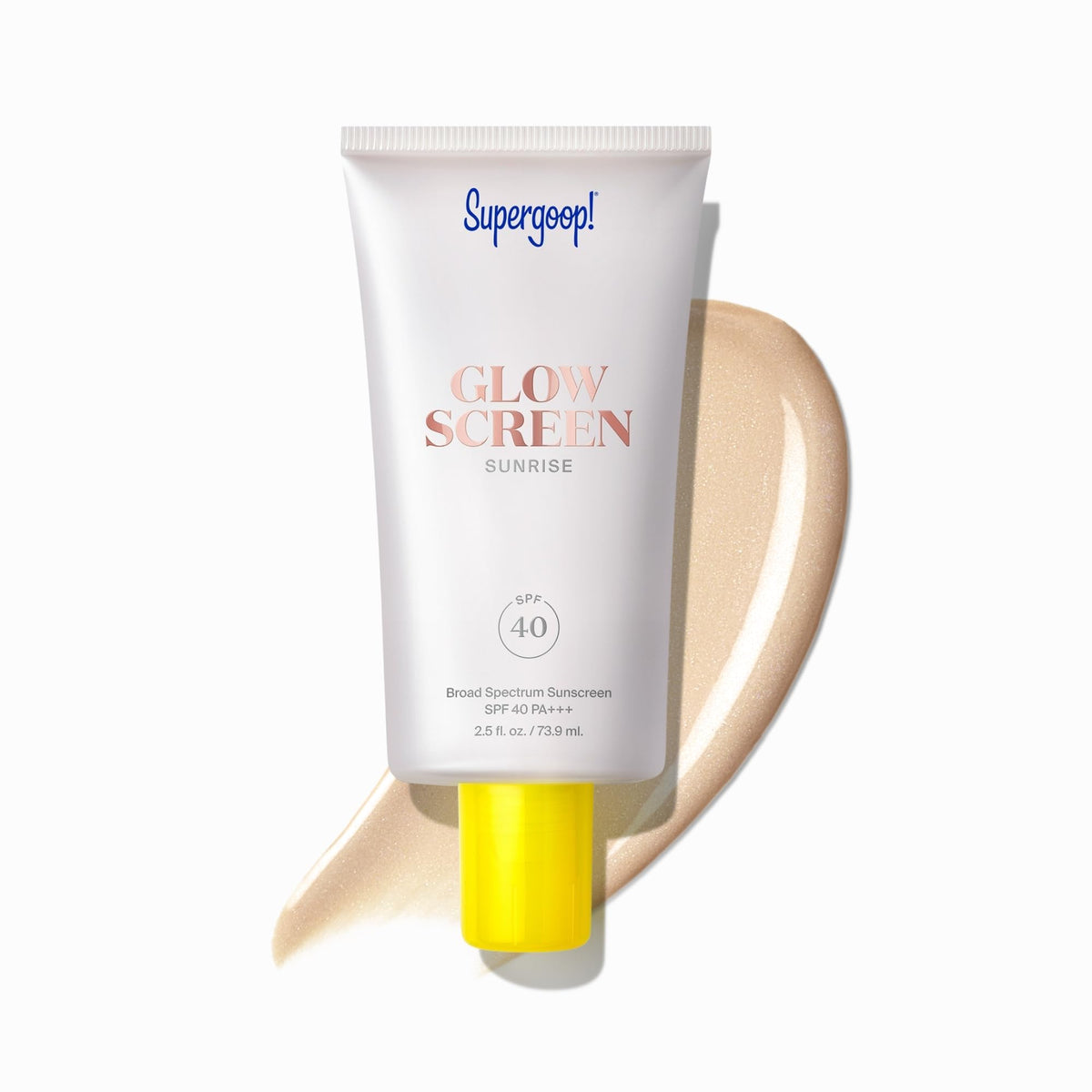 Supergoop! front packaging showing SPF 40 and tinted primer benefit