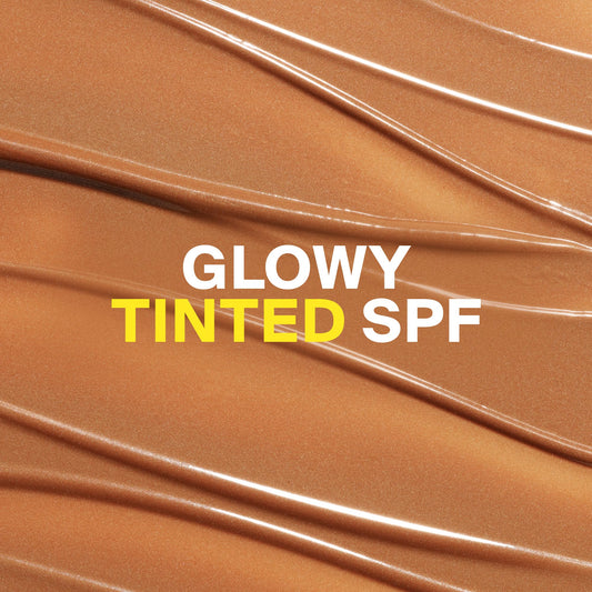 Supergoop! Glowscreen texture swatch highlighting luminous, hydrating finish