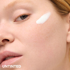Supergoop! creamy texture swatch demonstrating matte finish and blendability
