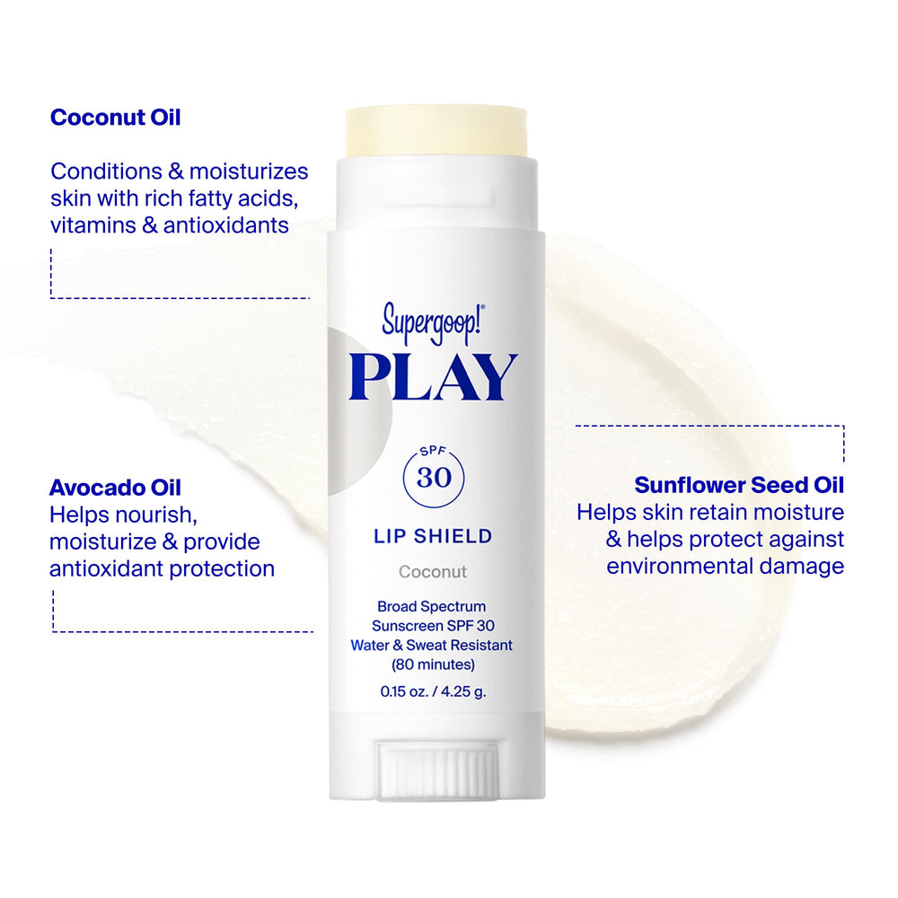Supergoop! close-up texture of balm showing smooth moisturizing finish and nourishing oils