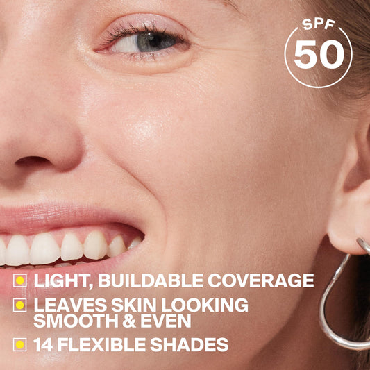 Supergoop! pump dispensing tint texture that blends smoothly