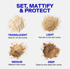 Supergoop! powder brushed on skin close-up delivering matte, pore-diffusing benefit