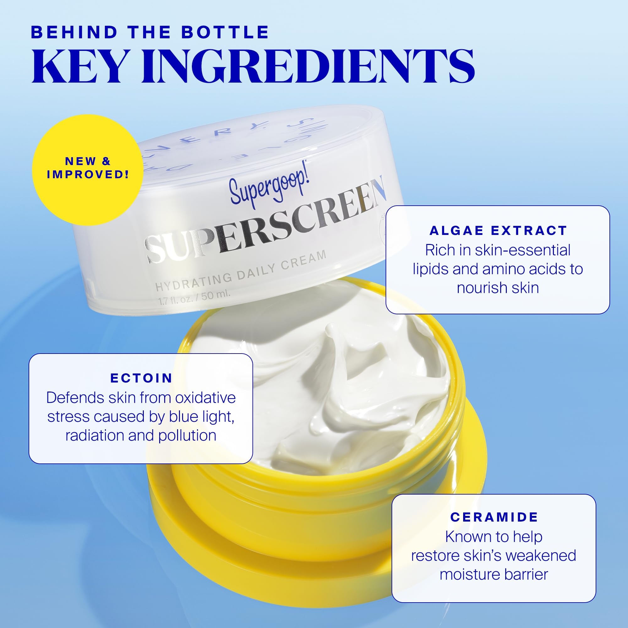 Supergoop! Superscreen applied on hand demonstrating quick absorption benefit