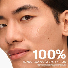 Supergoop! label close-up showing key ingredients and broad spectrum protection