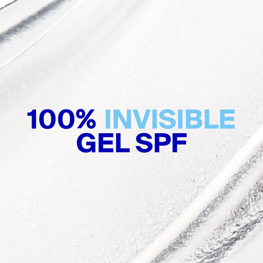 Supergoop! close-up of gel texture highlighting weightless, invisible finish