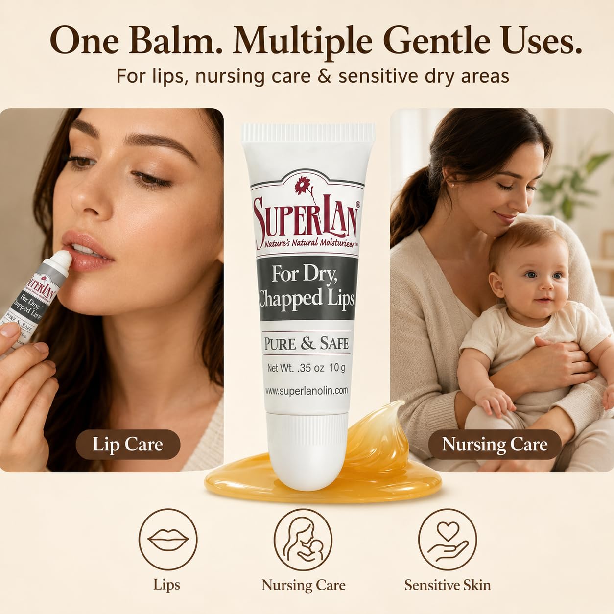 Superlan ingredients shot with jojoba oil highlighting deep nourishment