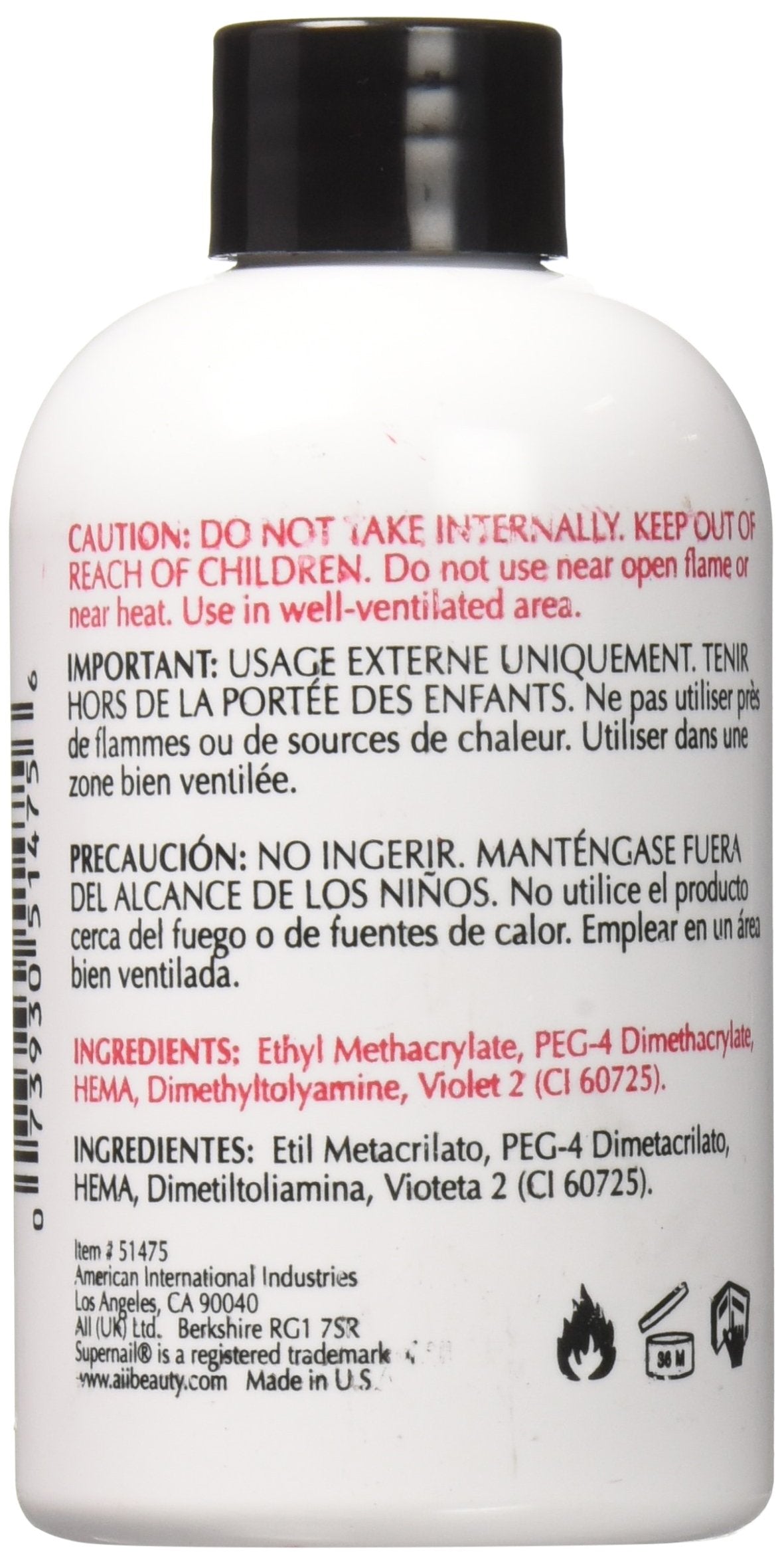 SuperNail liquid on brush during application demonstrating smooth control