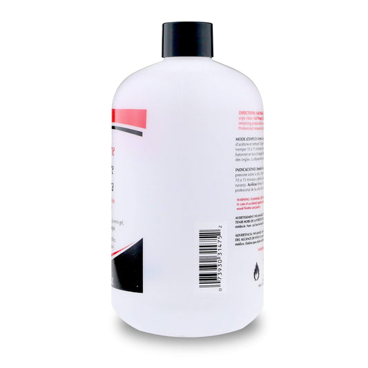SuperNail close-up of clear acetone liquid emphasizing purity and fast removal